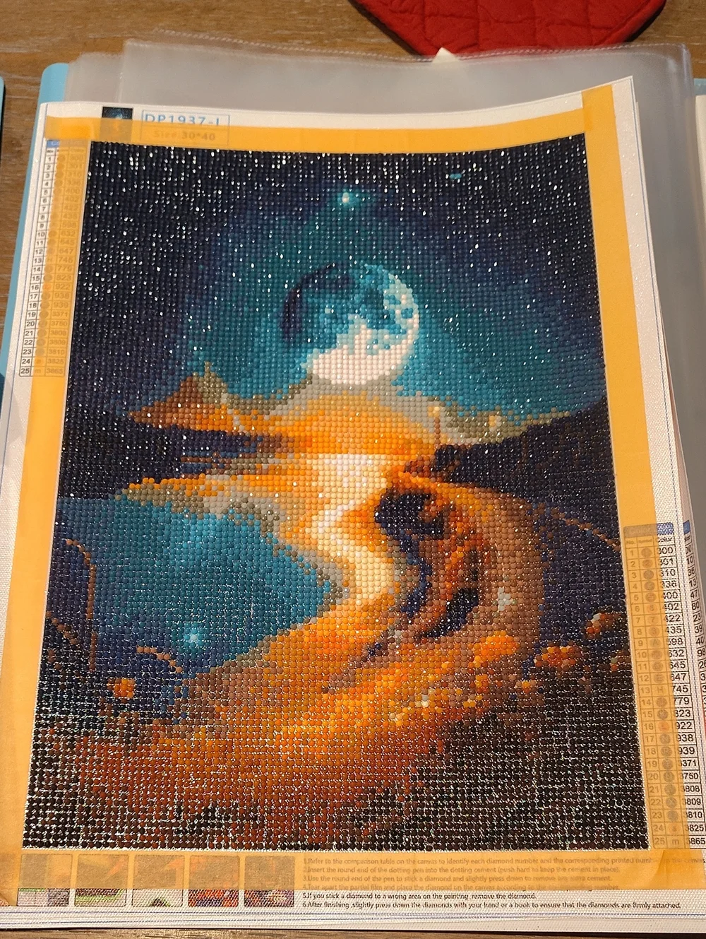 Moonlit Path Diamond Art Wall Decor - Teal & Orange
